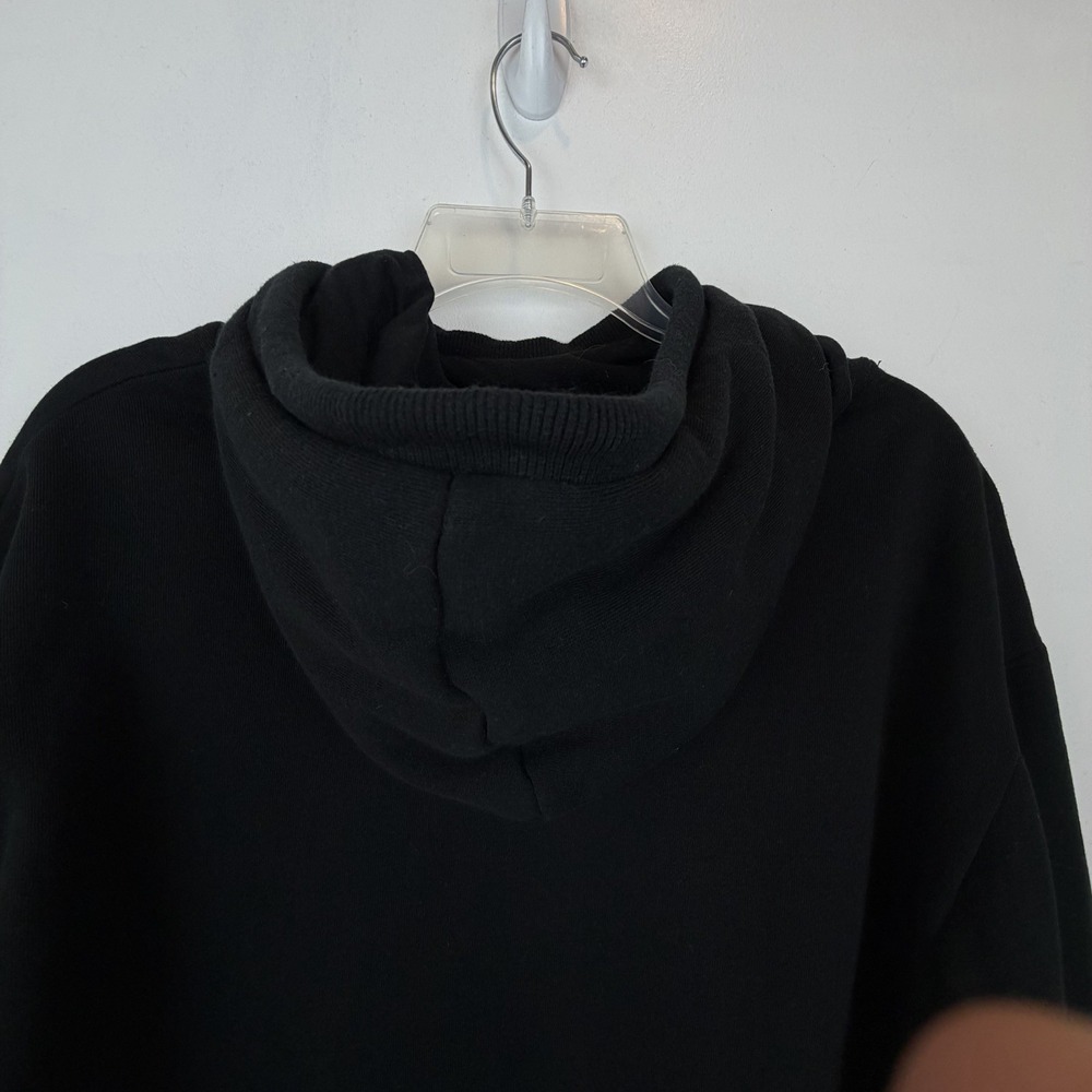True Religion Hoodie Womens Medium Pullover Sweatshirt Black Bling Spellout - Picture 7 of 10